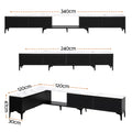 Artiss TV Cabinet Stand Extendable Black Entertainment Unit