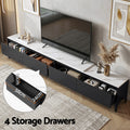 Artiss TV Cabinet Stand Extendable Black Entertainment Unit