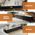 Artiss TV Cabinet Stand Extendable Black Entertainment Unit
