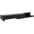 Artiss Extendable TV Unit 200CM 3 Storage Drawers Dark Walnut & Black
