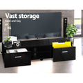 Artiss TV Cabinet Entertainment Unit 140cm Black