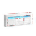 Artiss TV Cabinet 160cm White LED Entertainment Unit