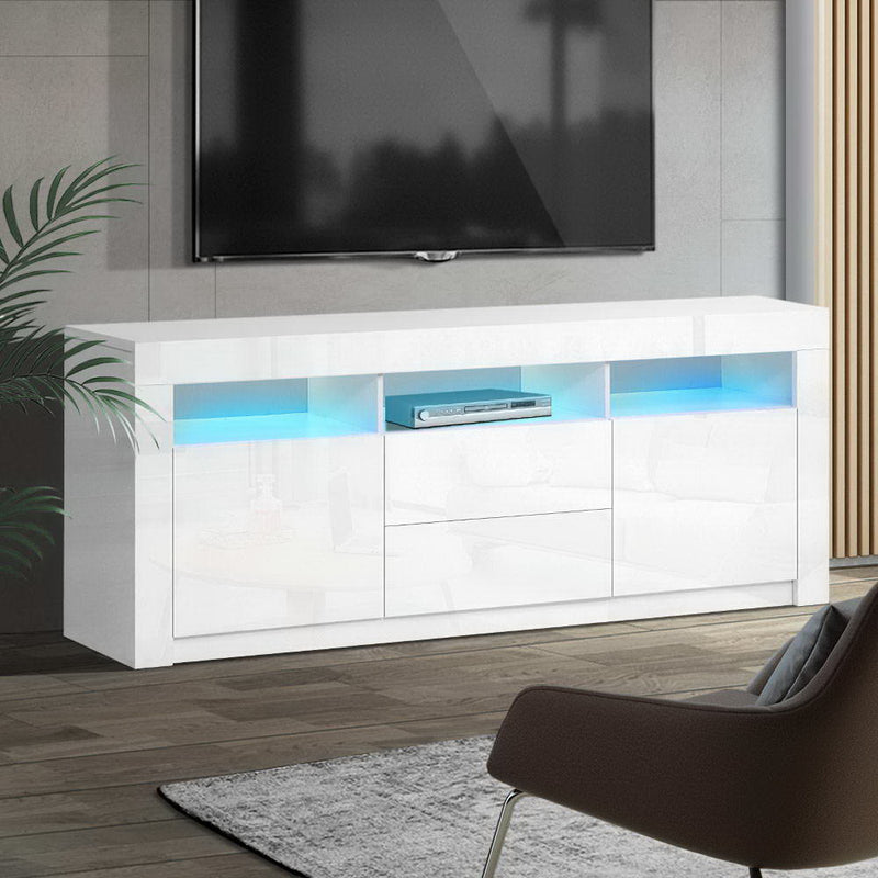 Artiss TV Cabinet 160cm White LED Entertainment Unit