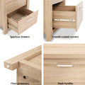 Artiss Bedside Table 2 Drawer Pine MAXI