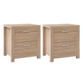 Artiss Bedside Table 2 Drawers Pine 2x MAXI