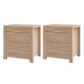 Artiss Bedside Table 2 Drawers Pine 2x MAXI