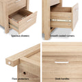 Artiss Bedside Table 2 Drawers Pine 2x MAXI