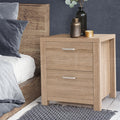 Artiss Bedside Table 2 Drawers Pine 2x MAXI