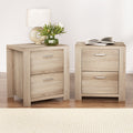 Artiss Bedside Table 2 Drawers Pine 2x MAXI