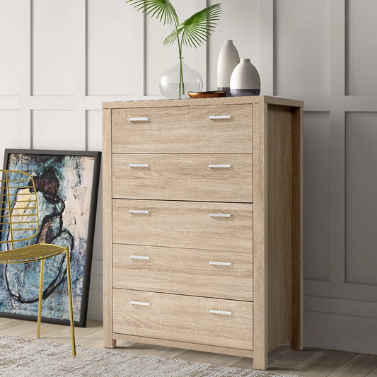 Artiss 5 Chest of Drawers MAXI Pine Wood Storage
