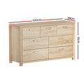 Artiss 7 Chest of Drawers Pine Wood Storage MAXI