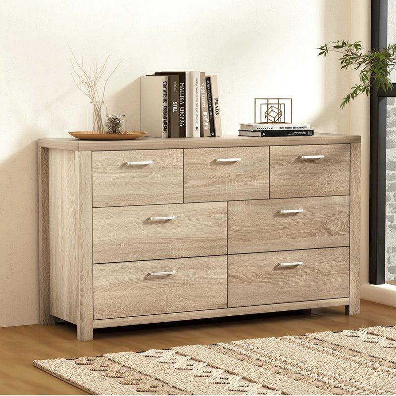 Artiss 7 Chest of Drawers Pine Wood Storage MAXI