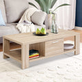 Artiss Coffee Table 1 Drawer Oak Wood