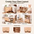 Artiss Modular TV Unit Storage Cabinet Adjustable Shelf Robot-Vac Friendly Pine