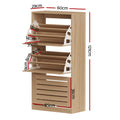 Artiss Shoe Cabinet Storage 45 Pairs Pine Drawer Organiser