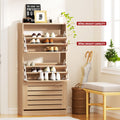 Artiss 2x Shoe Cabinet Storage Organiser 3 Flip Drawer Pine
