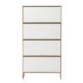 Artiss Narrow Shoe Cabinet Adjustable Shelves Flip-up Door White & Pine