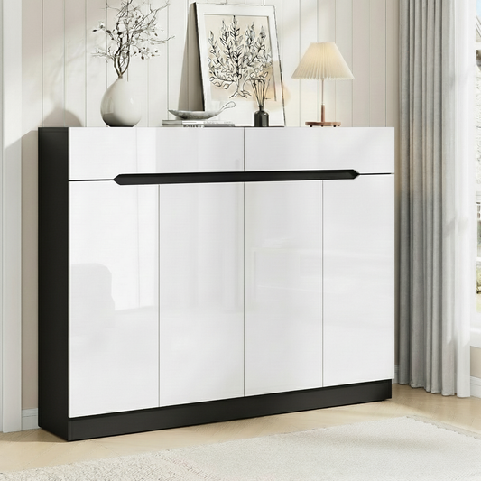 Artiss Shoe Rack Storage Cabinet Adjustable Shelves Cupboard 24 Pairs White