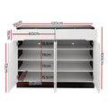 Artiss Shoe Rack Cabinet 120cm White with Drawer Storage