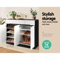Artiss Shoe Rack Cabinet 120cm White with Drawer Storage
