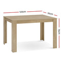 Artiss Dining Table Rectangular 120CM 4 Seater Oak