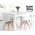 Artiss Dining Table Rectangular 120CM 4 Seater White