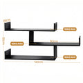 Artiss Floating Wall Shelf 3 Tier Black Storage