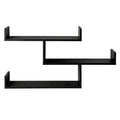 Artiss Floating Wall Shelf 3 Tier Black Storage