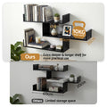 Artiss Floating Wall Shelf 3 Tier Black Storage