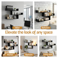 Artiss Floating Wall Shelf 3 Tier Black Storage
