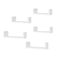 Artiss Floating Wall Shelves Set of 5 Mounted U-Shape Display Ledge, White