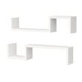Artiss Set of 2 Floating Shelves Wall Mounted S-Shape Display Ledge, White