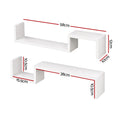 Artiss Set of 2 Floating Shelves Wall Mounted S-Shape Display Ledge, White