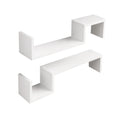 Artiss Set of 2 Floating Shelves Wall Mounted S-Shape Display Ledge, White