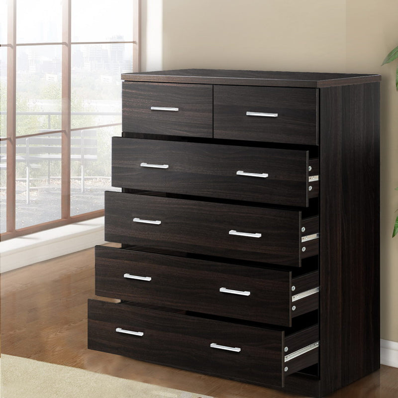 Artiss 6 Chest of Drawers Walnut ANDES