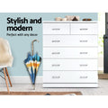 Artiss 6 Drawer Chest White Andes Bedroom Storage