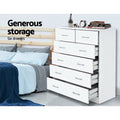 Artiss 6 Drawer Chest White Andes Bedroom Storage