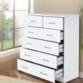 Artiss 6 Drawer Chest White Andes Bedroom Storage