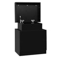 Artiss Bedside Table 2 Drawers Lift-up Storage Black