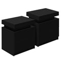 Artiss Bedside Table 2 Drawers Lift-up Storage Black