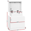 Artiss Bedside Table 2 Drawer Lift-up Storage White