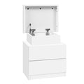 Artiss Bedside Table 2 Drawers Lift-up Storage White