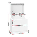 Artiss Bedside Table 2 Drawers Lift-up Storage White