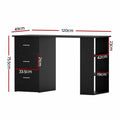 Artiss Computer Desk 120CM Black Drawer Shelf Cabinet