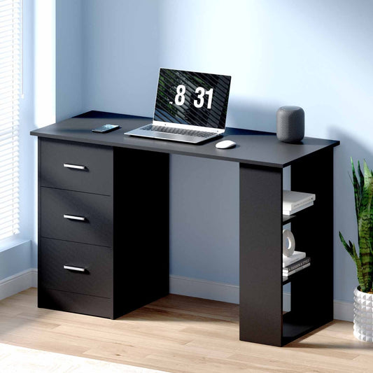 Artiss Computer Desk 120CM Black Drawer Shelf Cabinet