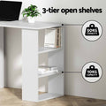 Artiss Computer Desk 120cm White with Drawer Shelf Cabinet