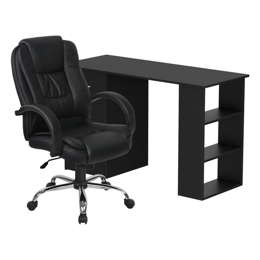 Artiss Computer Desk 120cm Executive Office Chair Set Black