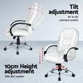 Artiss Computer Desk 120cm Office Chair Set PU Leather White