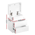 Artiss 2X Bedside Table LED 2 Drawers White Storage