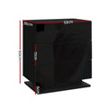 Artiss Bedside Table LED 3 Drawers Black